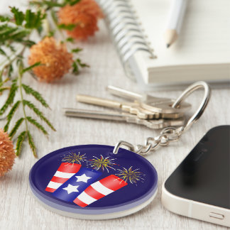 Trio of Firecrackers for the 4th of July Keychain