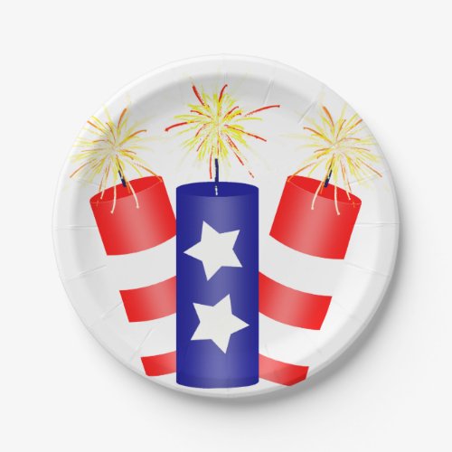 Trio of Firecrackers for the 4th of July Paper Plates