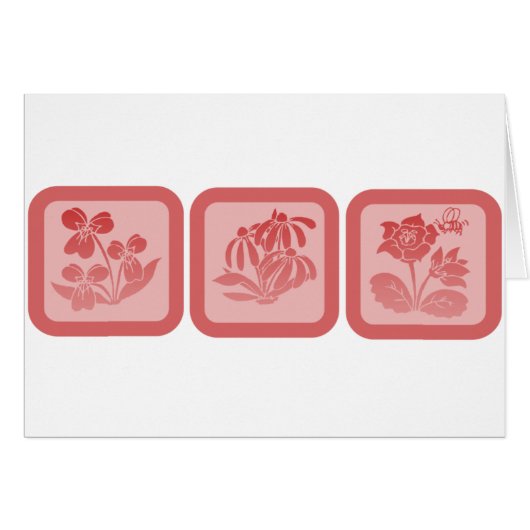 Trio of Flowers Cards (Front Horizontal)