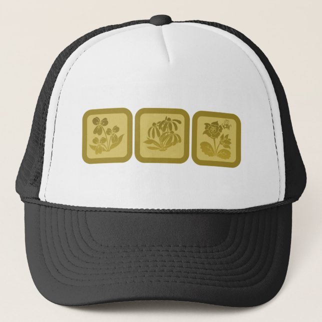 Trio of Flowers Trucker Hat (Front)
