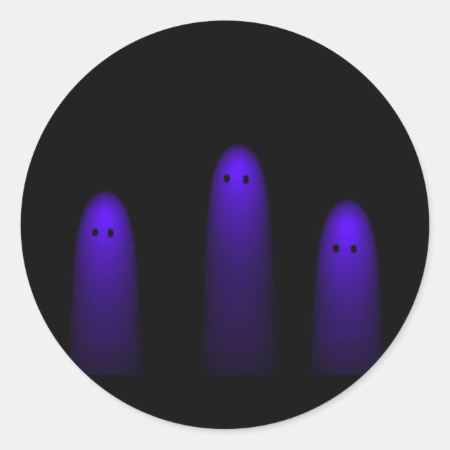 Trio of Ghosts ( Purple ) Classic Round Sticker (Front)