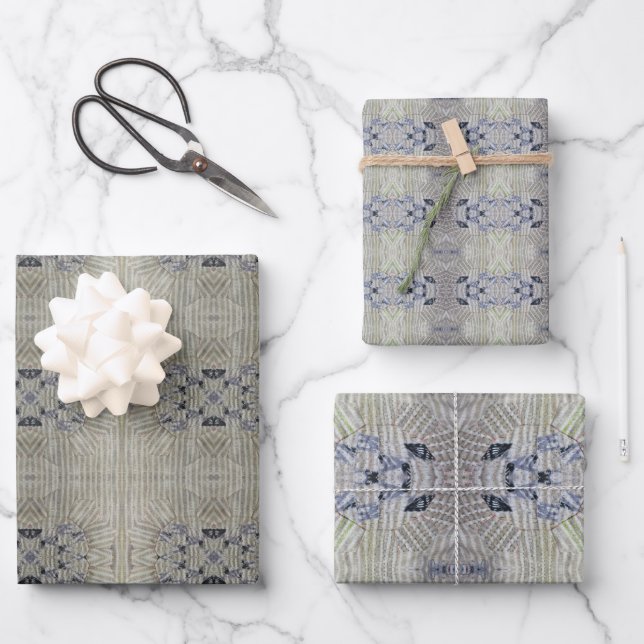 Trio of Gift Wraps for Him Wrapping Paper Sheets (Front)