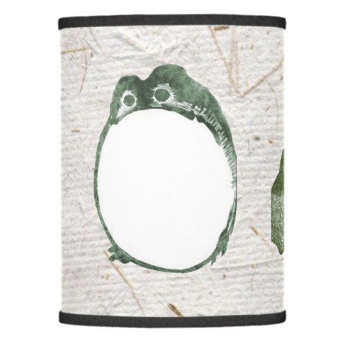 Trio of Grumpy Japanese Frogs Toads 19th Century  Lamp Shade