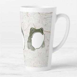 Trio of Grumpy Japanese Frogs Toads 19th Century  Latte Mug