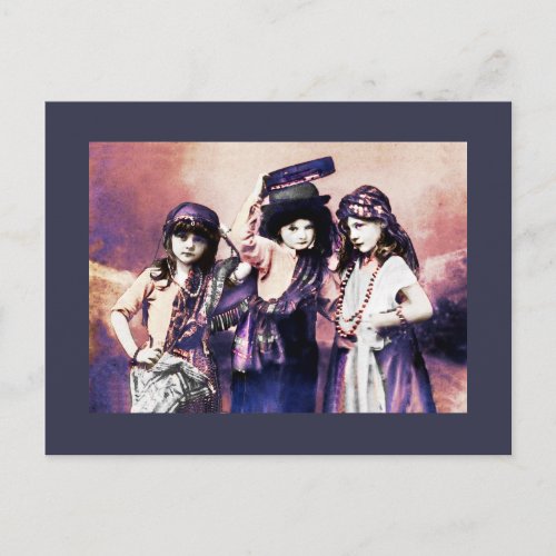Trio of Gypsy Children Postcard