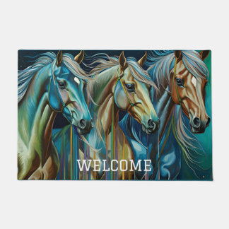 Trio of Horses  Doormat