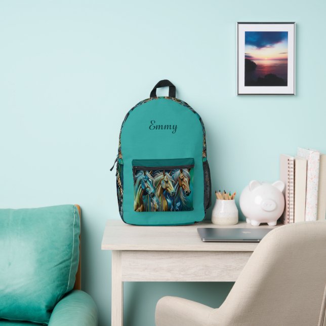 Trio of Horses -Horse Lovers Printed Backpack (Insitu)