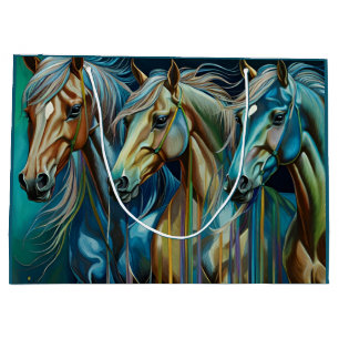 Trio of Horses Large Gift Bag