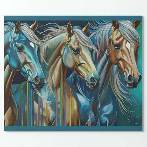 Trio of Horses  Wrapping Paper