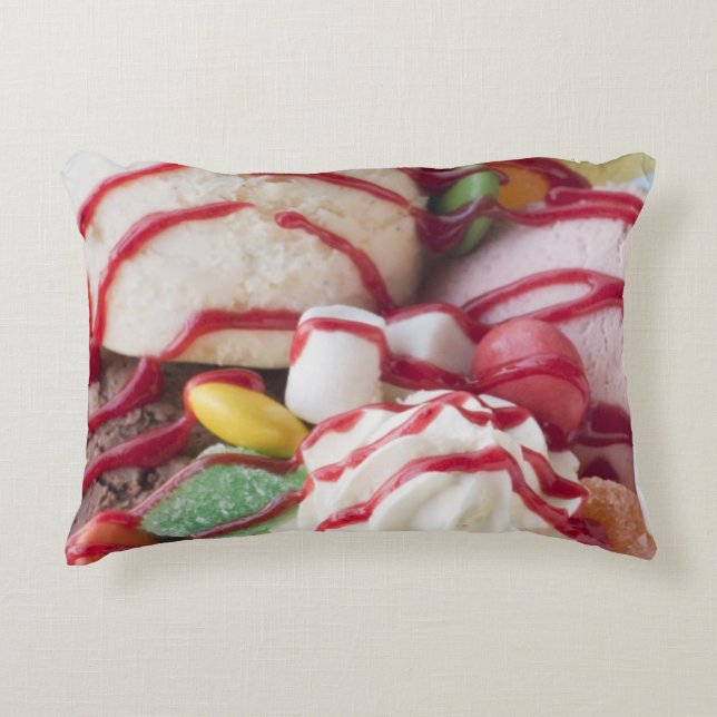 Trio of Ice Cream and Sweet Sundae Accent Pillow (Front)
