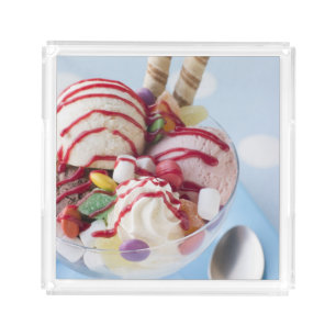 Trio of Ice Cream and Sweet Sundae Acrylic Tray