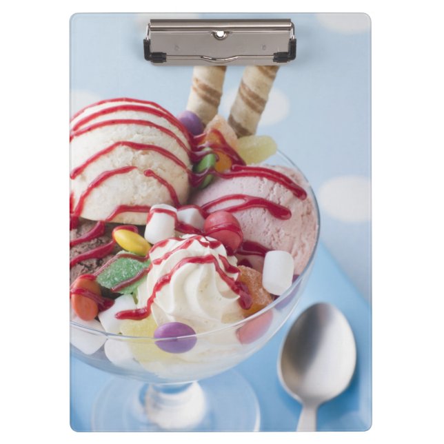 Trio of Ice Cream and Sweet Sundae Clipboard (Front)
