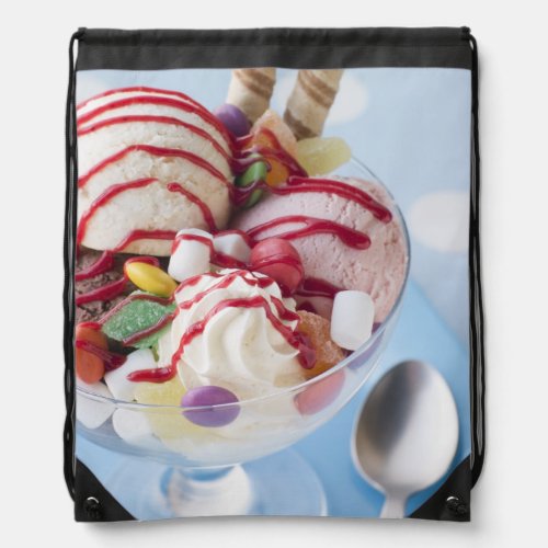 Trio of Ice Cream and Sweet Sundae Drawstring Bag