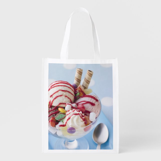 Trio of Ice Cream and Sweet Sundae Grocery Bag (Front)