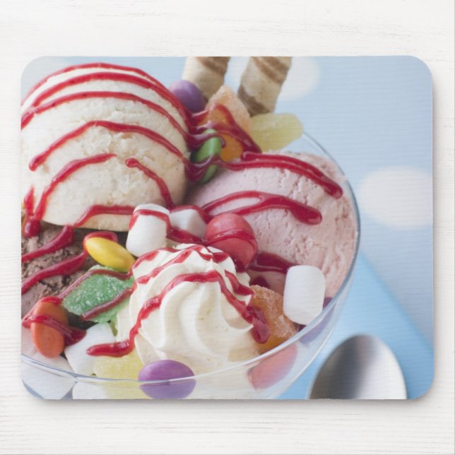 Trio of Ice Cream and Sweet Sundae Mouse Pad (Front)