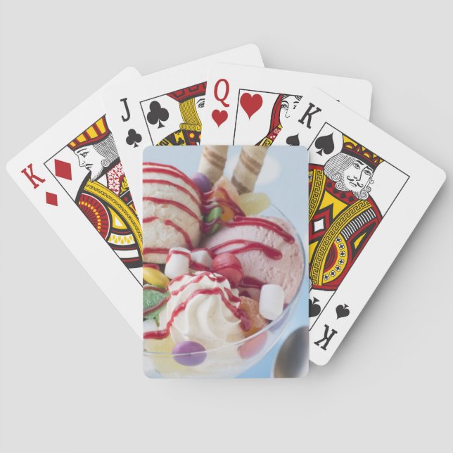 Trio of Ice Cream and Sweet Sundae Poker Cards (Back)