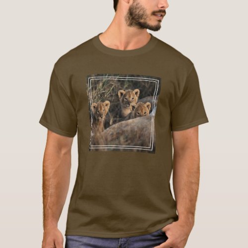 Trio of Lion Cubs with Mother T_Shirt