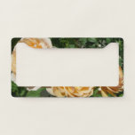 Trio of Peach Roses Floral License Plate Frame