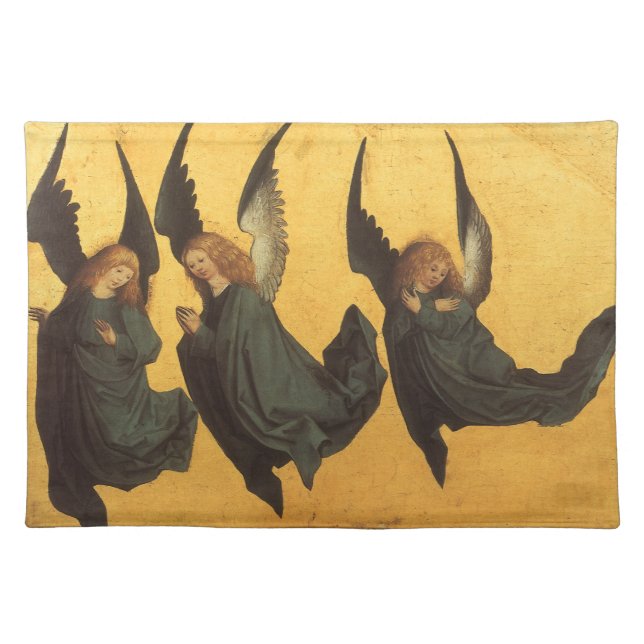 Trio of Renaissance Angels by Master of Housebook Cloth Placemat (Front)