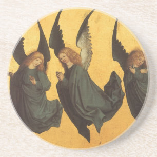 Trio of Renaissance Angels by Master of Housebook Sandstone Coaster