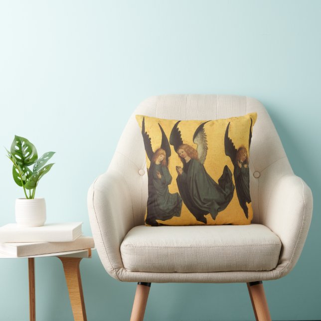 Trio of Renaissance Angels by Master of Housebook Throw Pillow (Chair)