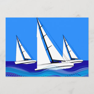 Trio of Sailboats Invitation
