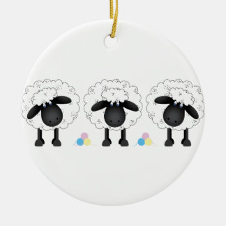 Trio Of Sheep Ceramic Ornament