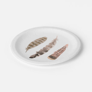 Trio of Turkey Feathers Paper Plates