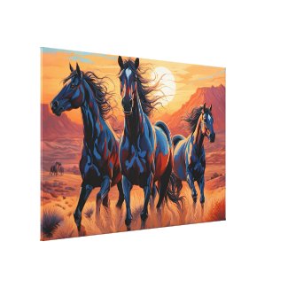 Trio of Wild Horses in the Desert II