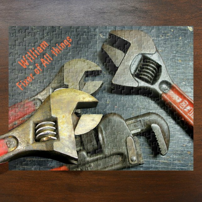Trio of Wrenches Fixer of All Things Personalized Jigsaw Puzzle (Creator Uploaded)