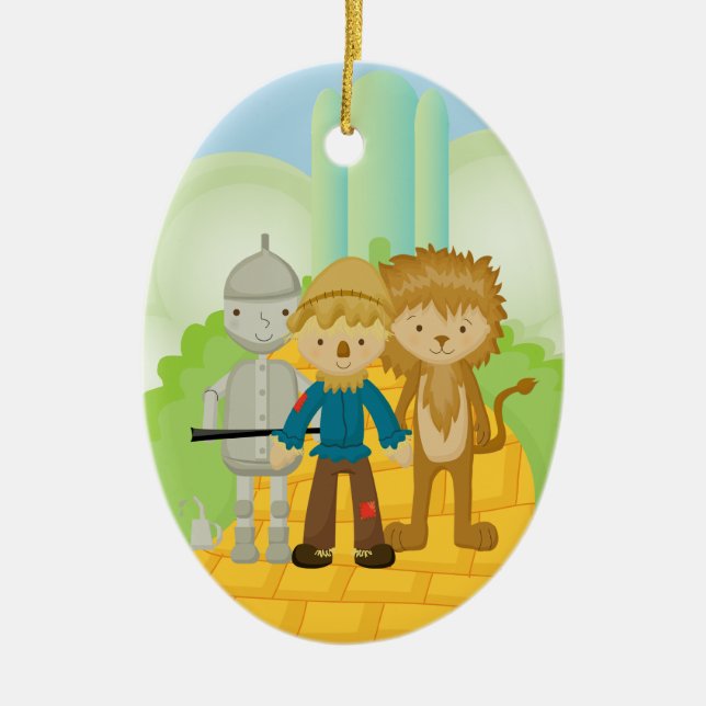 Trio on Yellow Brick Road Christmas Ornament (Front)
