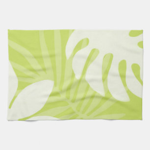 Trio Palm Leaves Lime Green Kitchen Towel