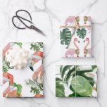 Trio Tropical Pink Christmas Flamingo Santa Hat Wrapping Paper Sheets<br><div class="desc">Trio Tropical Pink Christmas Flamingo Red Santa Hat Wrapping Paper Sheets.</div>