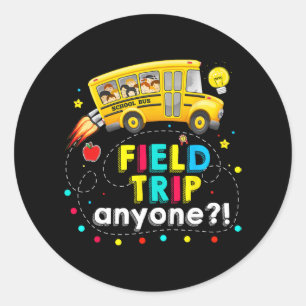 Trip Anyone Magic School Bus Kid Teacher Test Day  Classic Round Sticker