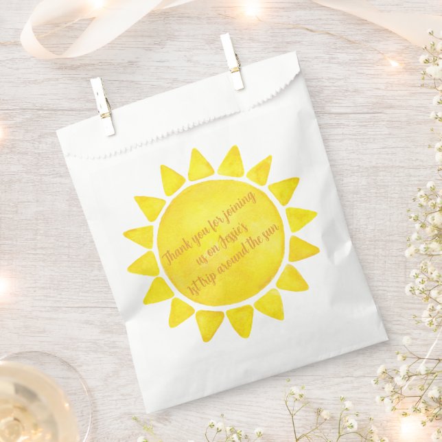 Trip Around the Sun 1st Birthday Favor Bag (Clipped)