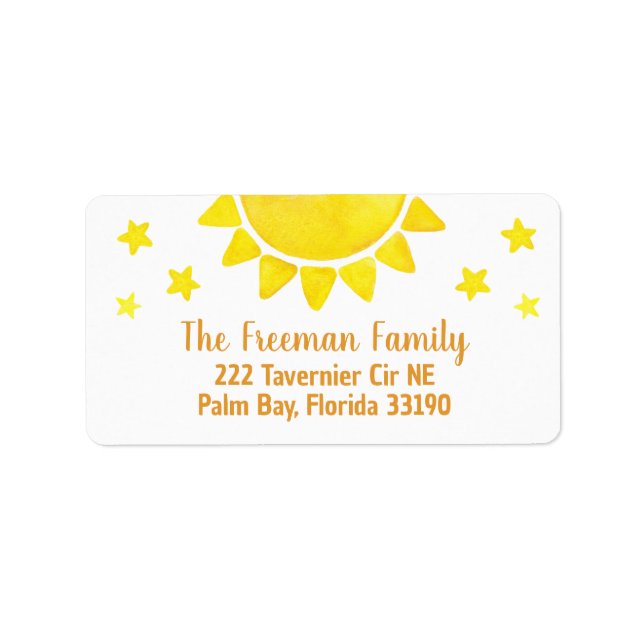 Trip Around the Sun Baby Address Label (Front)