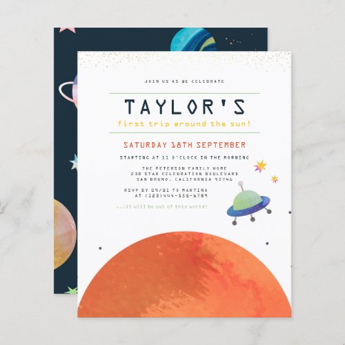 Trip Around The Sun | Budget Space Boy Birthday