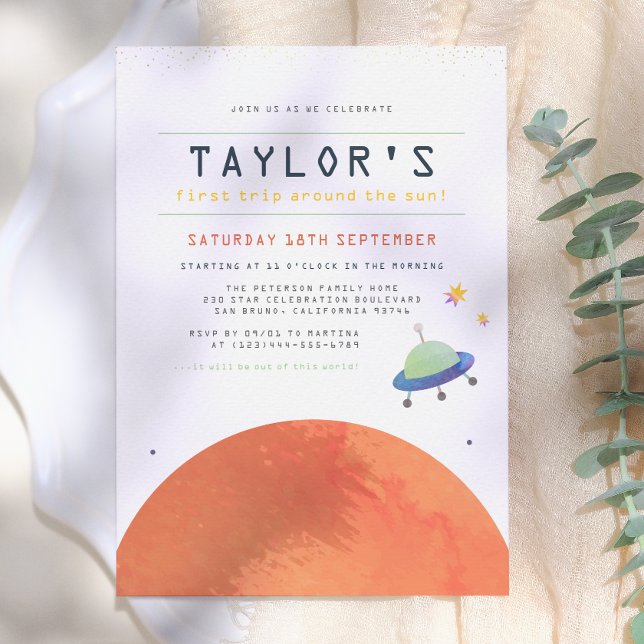 Trip Around The Sun | Outer Space Boy Birthday Invitation (Creator Uploaded)