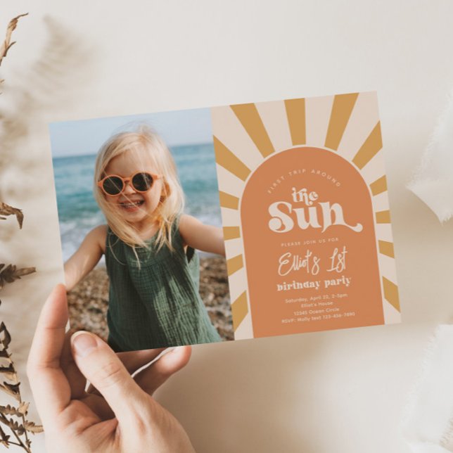 Trip Around The Sun Photo Birthday Invitation (Creator Uploaded)