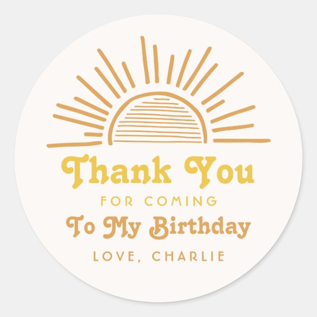 Trip Around The Sun Sticker | Sun Thank You (Front)