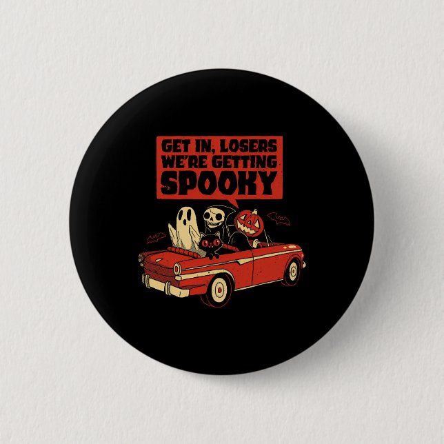 Trip Getting Spooky - Halloween  Button (Front)