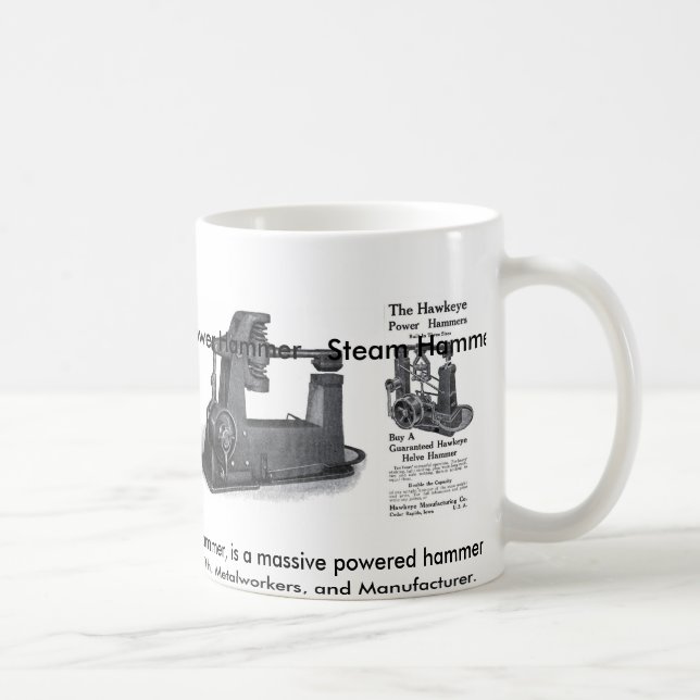 Trip Hammer Blacksmith coffee cup. Mug (Right)