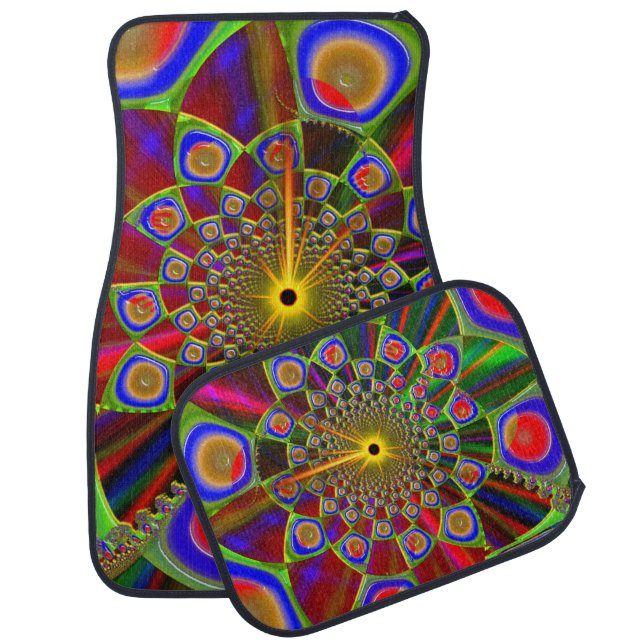 Trip In Psychedelic 3d Optics Car Floor Mat (Set)