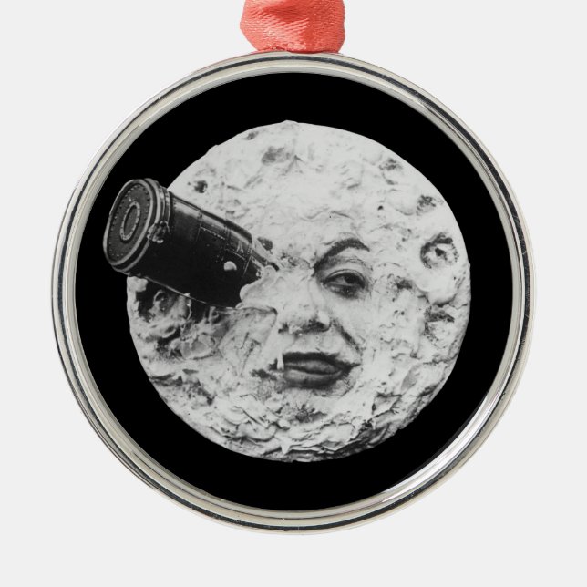 trip moon vintage movie cinema cc0 film georges me metal ornament (Front)