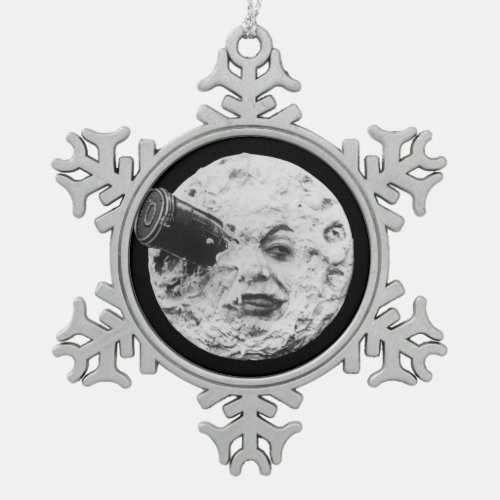 trip moon vintage movie cinema cc0 film georges me snowflake pewter christmas ornament