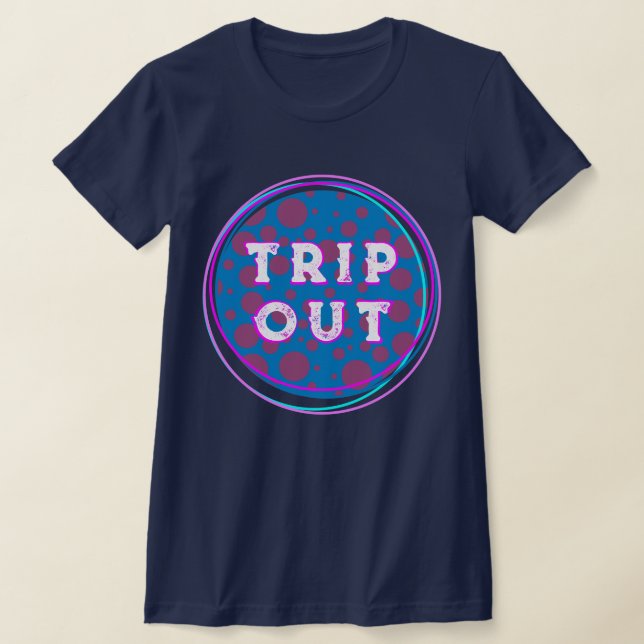 Trip Out Circles Purple Dots Blue Teal Hallucinate T-Shirt (Laydown)