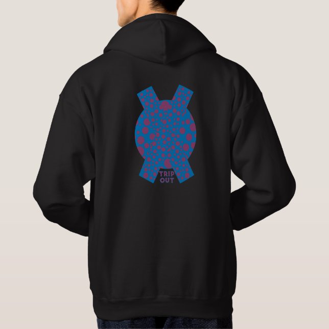 Trip Out Purple Dots Blue Hallucinate Circle Cross Hoodie (Back)
