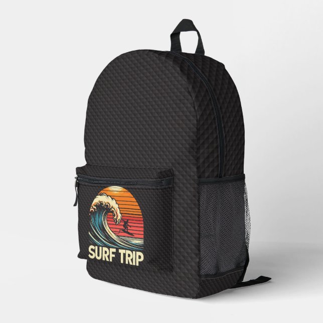 Trip Surf Retro Sunset Printed Backpack (Back Corner Right)