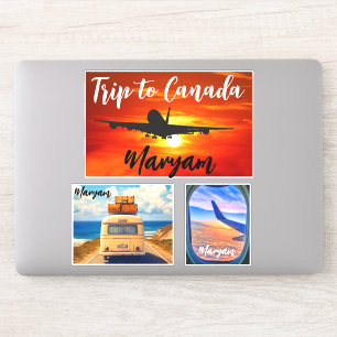 Trip to Canada (Travel Stamps) Airplane Suitcase Sticker