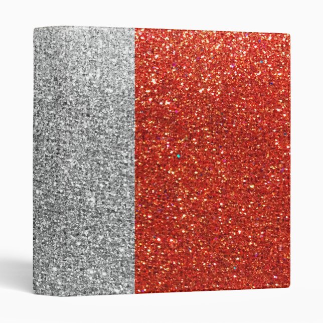 Trip to Italy Italian Flag Glitter Sparkle Bling 3 Ring Binder (Front/Spine)